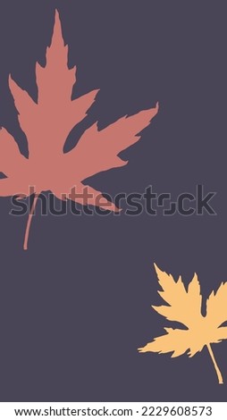Fall season story template with maple leaves. Seasonal autumn vertical banner
