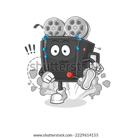 the film camera running illustration. character vector