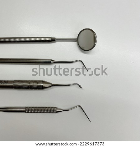 subject photography of dental instruments