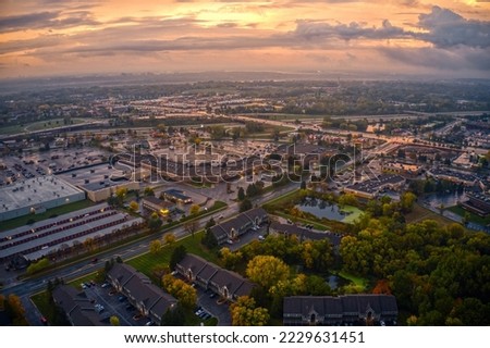 Aerial View of the Twin Cities Suburb of Eagan, Minnesota Royalty-Free Stock Photo #2229631451