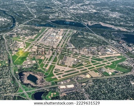 Aerial View of the Minneapolis St. Paul International Airport Royalty-Free Stock Photo #2229631529