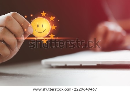 Man holding icon world with connect of global data connection and our innovative technologies for your life. Access to information by cloud technology and data storage. Man uses virtual  screen` Royalty-Free Stock Photo #2229649467
