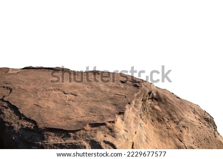 Cliff stone located part of the mountain rock isolated on white background. Royalty-Free Stock Photo #2229677577