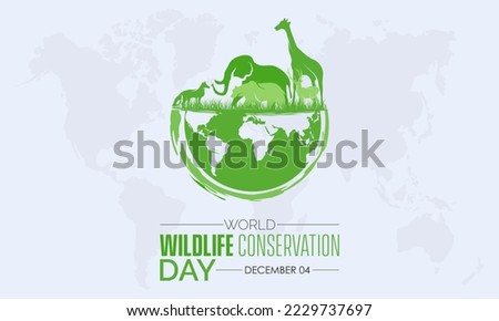 Vector illustration design concept of World Wildlife Conservation Day observed on December 4 Royalty-Free Stock Photo #2229737697