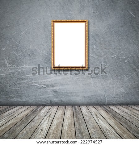 frame of photo on grunge wall inside the room.