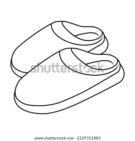 vector line drawing form sleep slippers logo icon easy and simple