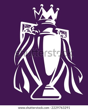trophy wing white blue purple emblem win winner team game best player isolated icon logo vector template graphic design element art symbol silhouette Royalty-Free Stock Photo #2229763291