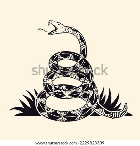 Dont tread on me. Gadsden Flag emblem. Rattlesnake symbol.