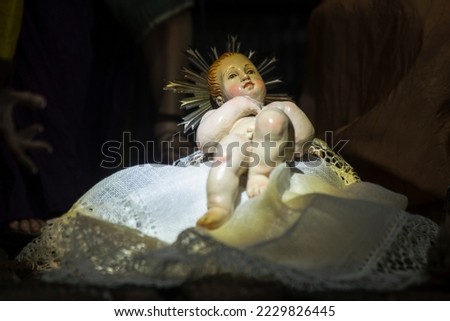 A figurine nativity scene child jesus