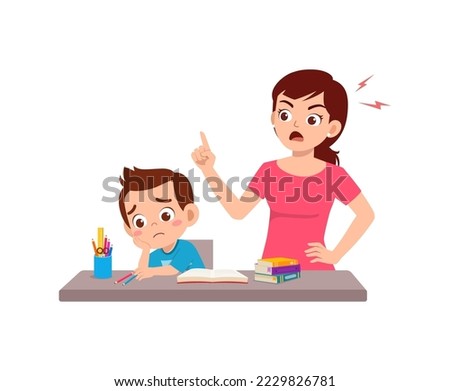 mother angry to kid because of fail in exam Royalty-Free Stock Photo #2229826781