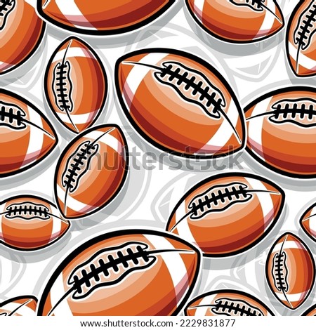 Rugby balls American football seamless pattern vector image