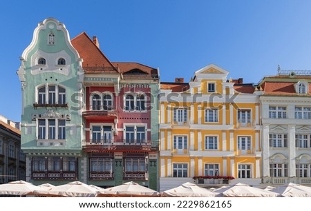 Bruck House is architectural jewel of Timisoara, built in Art Nouveau and Secession styles, with Hungarian folk motifs erected in 1910 with ground floor pharmacy that is still working today, Romania Royalty-Free Stock Photo #2229862165