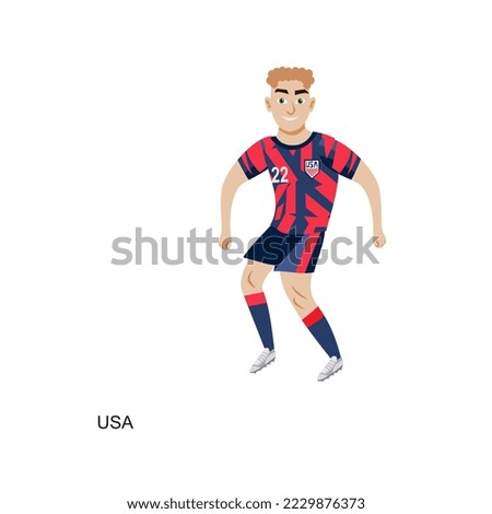 USA Soccer Player Vector Illustration
