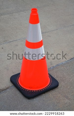 Orange vinyl reflective traffic safety cone