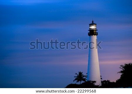 cape florida lighthouse near miami at twilight