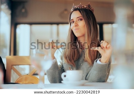 
Entitled Woman Feeling Important Acting Arrogant Like a Queen. Self-centered vain and smug girl feeling like royalty 
 Royalty-Free Stock Photo #2230042819