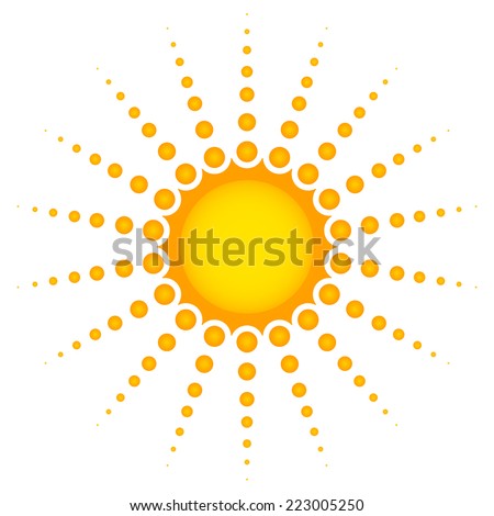 Vector clip-art of sun with dotted rays