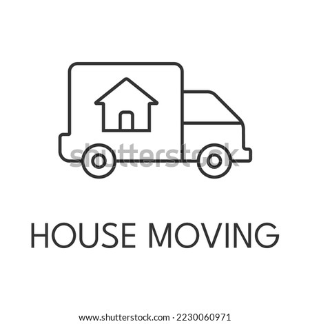 House moving icon outline.  Real estate vector illustration