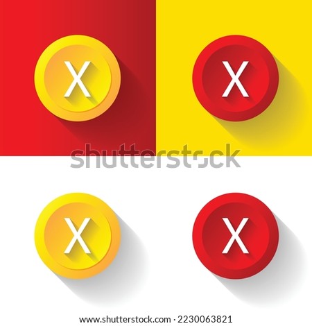 x letter logo design with creative styles, yellow and red background