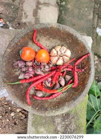 ingredients to make delicious chili sauce 