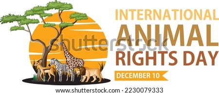International Animal Rights Day Banner illustration