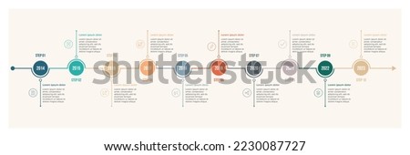 Yearly business timeline infographic template design and Presentation business can be used for Business concept with 10 options, steps or processes.