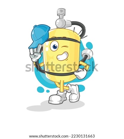 the diver cylinder young boy character cartoon
