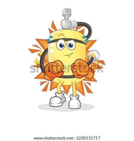 the diver cylinder boxer character. cartoon mascot vector