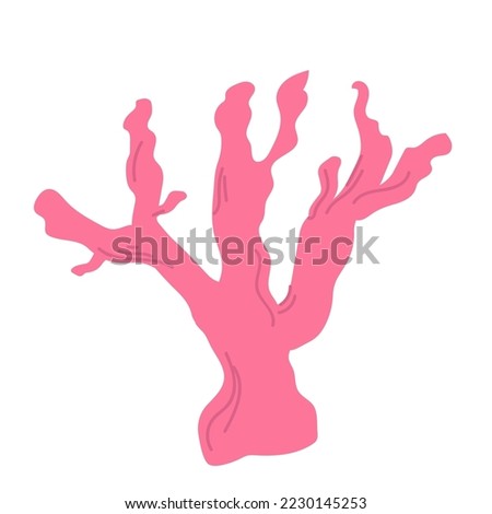 Coral . Isolated coral on white background hand drawing