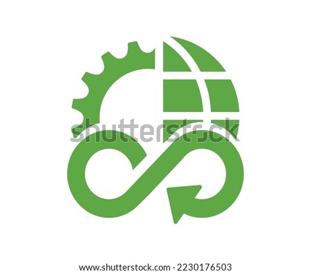 circular economy icons on white background Royalty-Free Stock Photo #2230176503