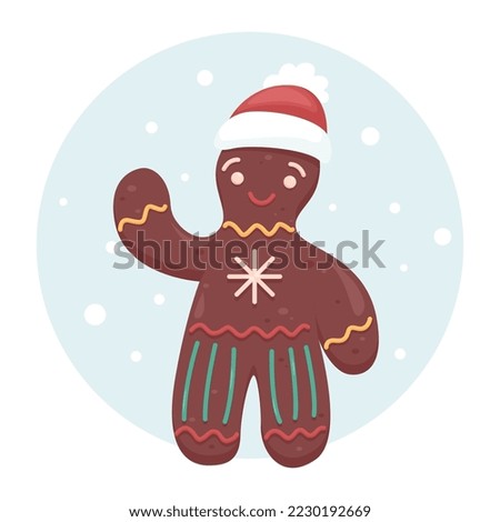 Christmas cookie man cute vector illustration 