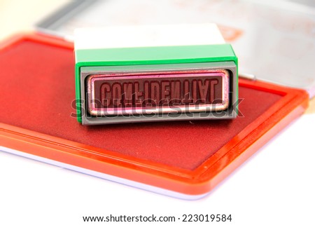 Rubber stamp confidential