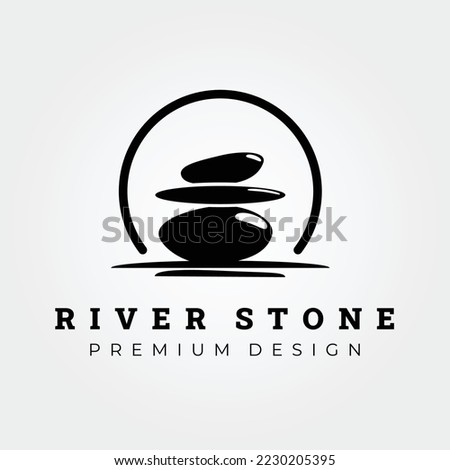 zen stone silhouette logo vector illustration design creative Royalty-Free Stock Photo #2230205395