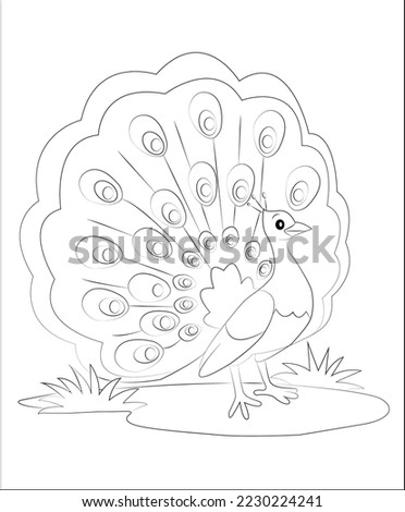 peacock coloring page | coloring book page