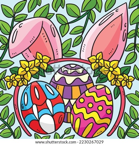 Easter Eggs Bunny Headband Colored Cartoon 