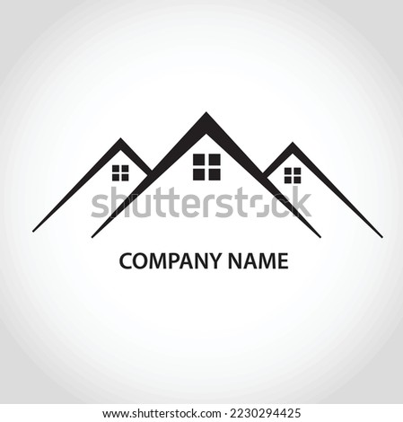 Line real estate simple logo design elegant and luxury home roof logo design.