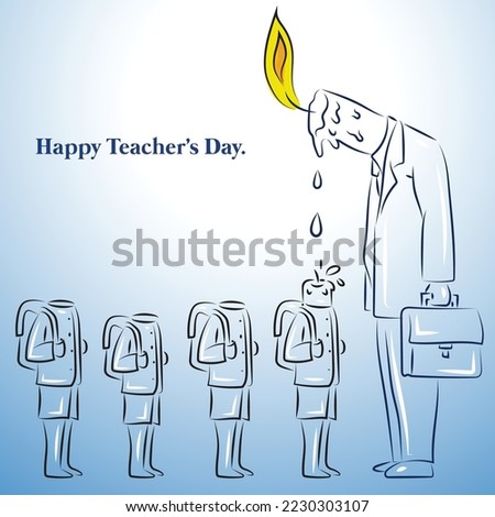 Happy teachers day, Candle Concept Royalty-Free Stock Photo #2230303107