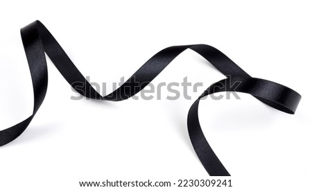Abstract shape black ribbon isolated on white background. Royalty-Free Stock Photo #2230309241
