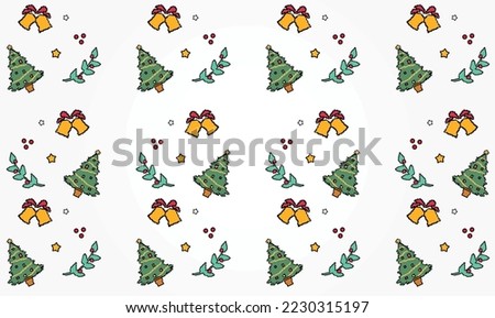 christmas pattern with christmas elements set
