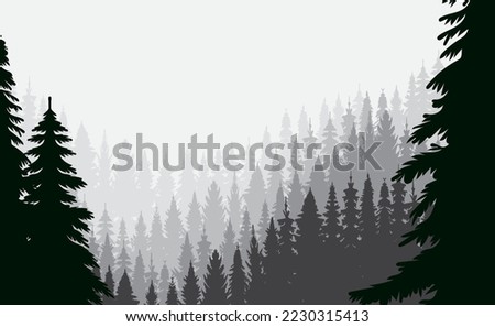 silhouette black forest , nature design vector