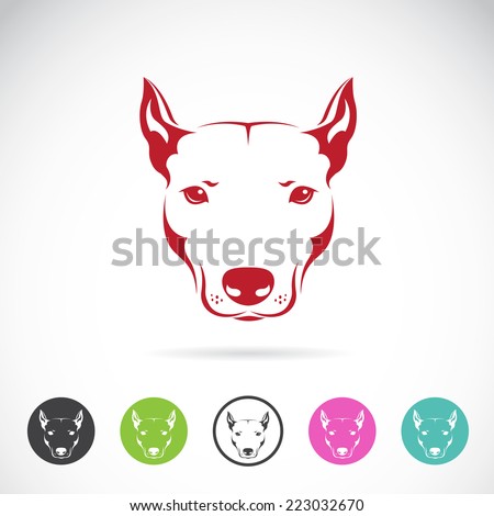 Vector image of a dog head on white background