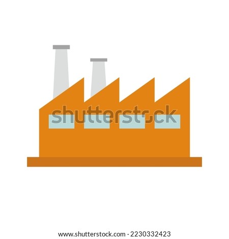 Flat design factory icon. Manufacturing plant. Vector.