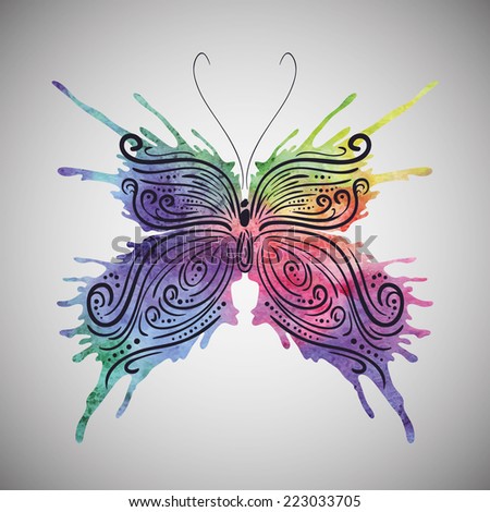 Watercolor butterfly Vector eps 10