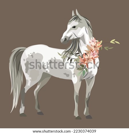 Horse day white animal wild symbol illustration. Horse day vector.
