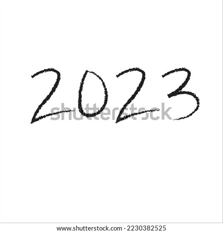 2023 Happy New Year Numeric. Grunge Brushstroke Text