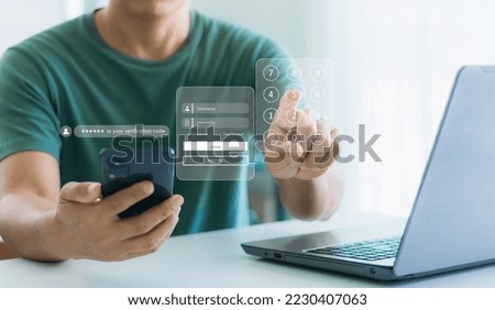 cyber security in two-step verification, Login, User, identification information security and encryption, Account Access app to sign in securely or receive verification codes by email or text message Royalty-Free Stock Photo #2230407063