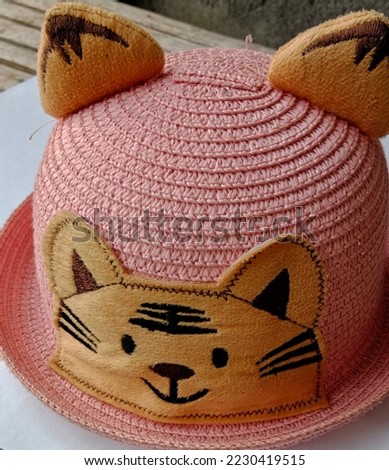 cute baby round hat with cat