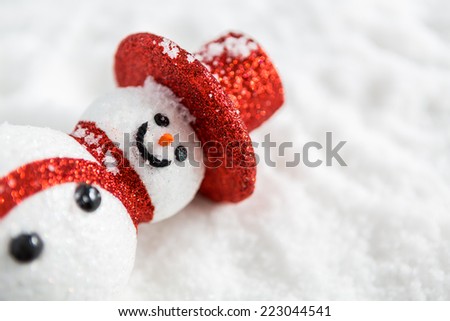 Snowman on snow
