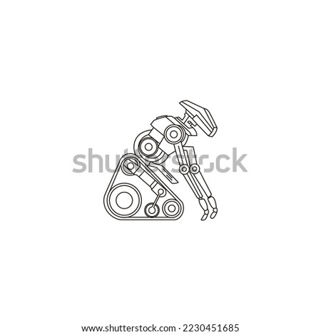 Coloring pages for robot. Vector illustration on the theme of creativity and leisure for children and adults.