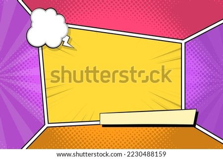 colorful Empty comic frame background template